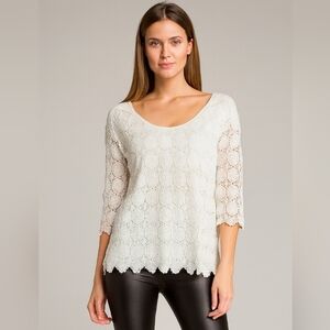Taylor Doily Front Overlay Top White 14